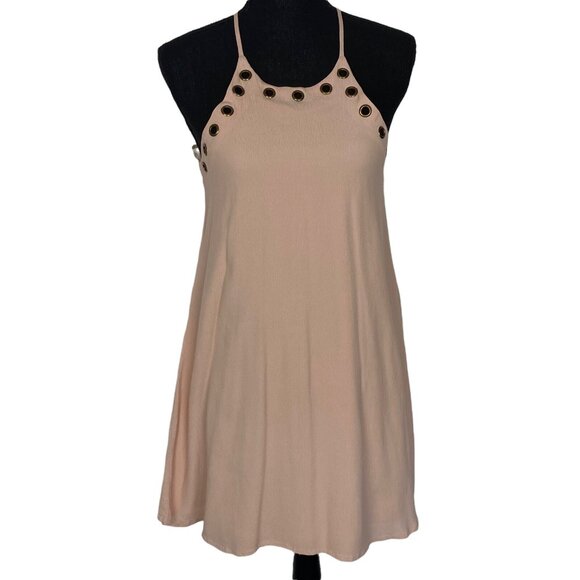 LULUS Women Mini Halter Dress Sz S Peach Beachy Party Spring Casual 56-10 - Picture 1 of 9